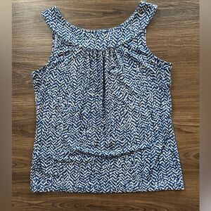 Calvin Klein Size S Sleeveless Blue Patterned Women's Tank Top